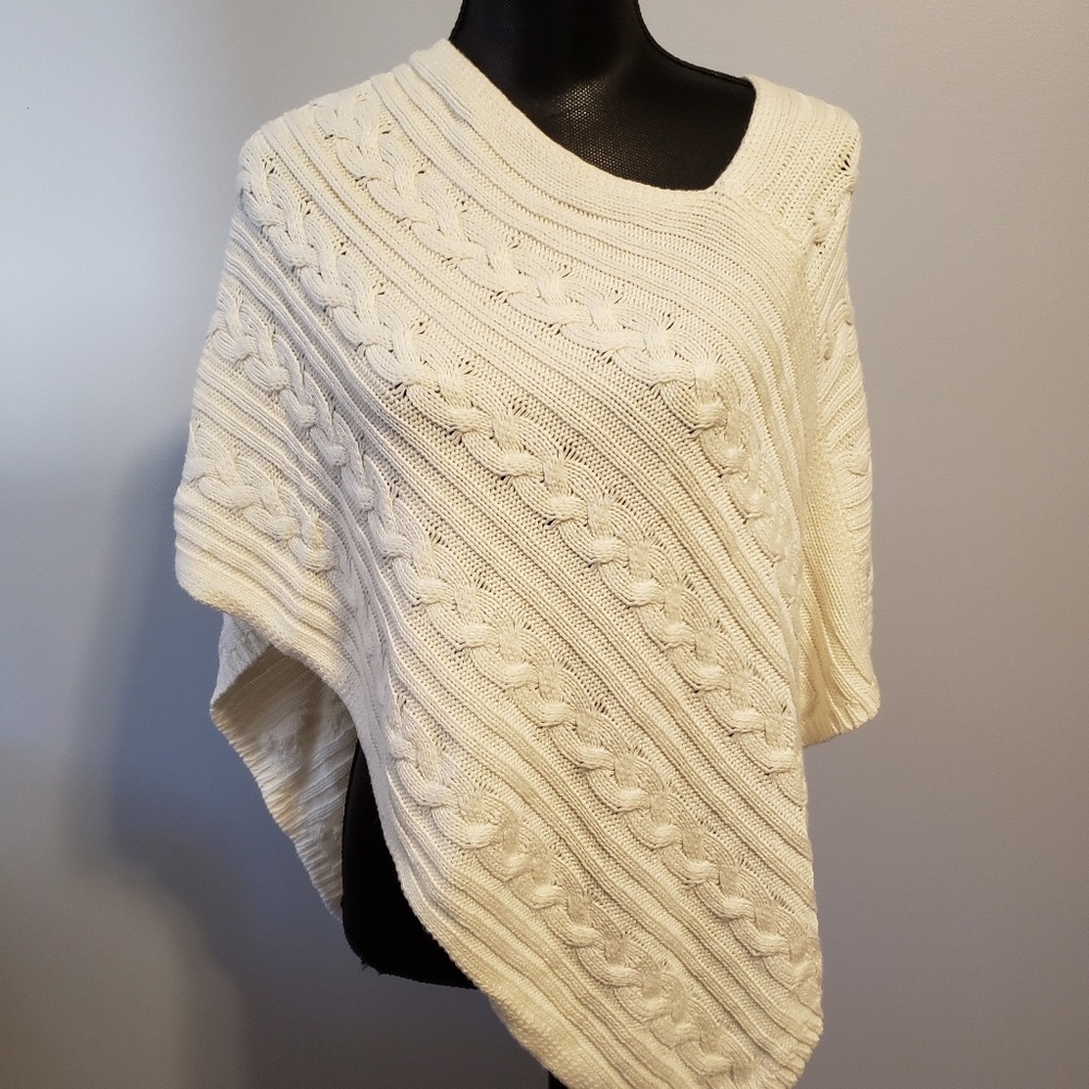 Ann Taylor Cream Colored Poncho Shrug (one size)